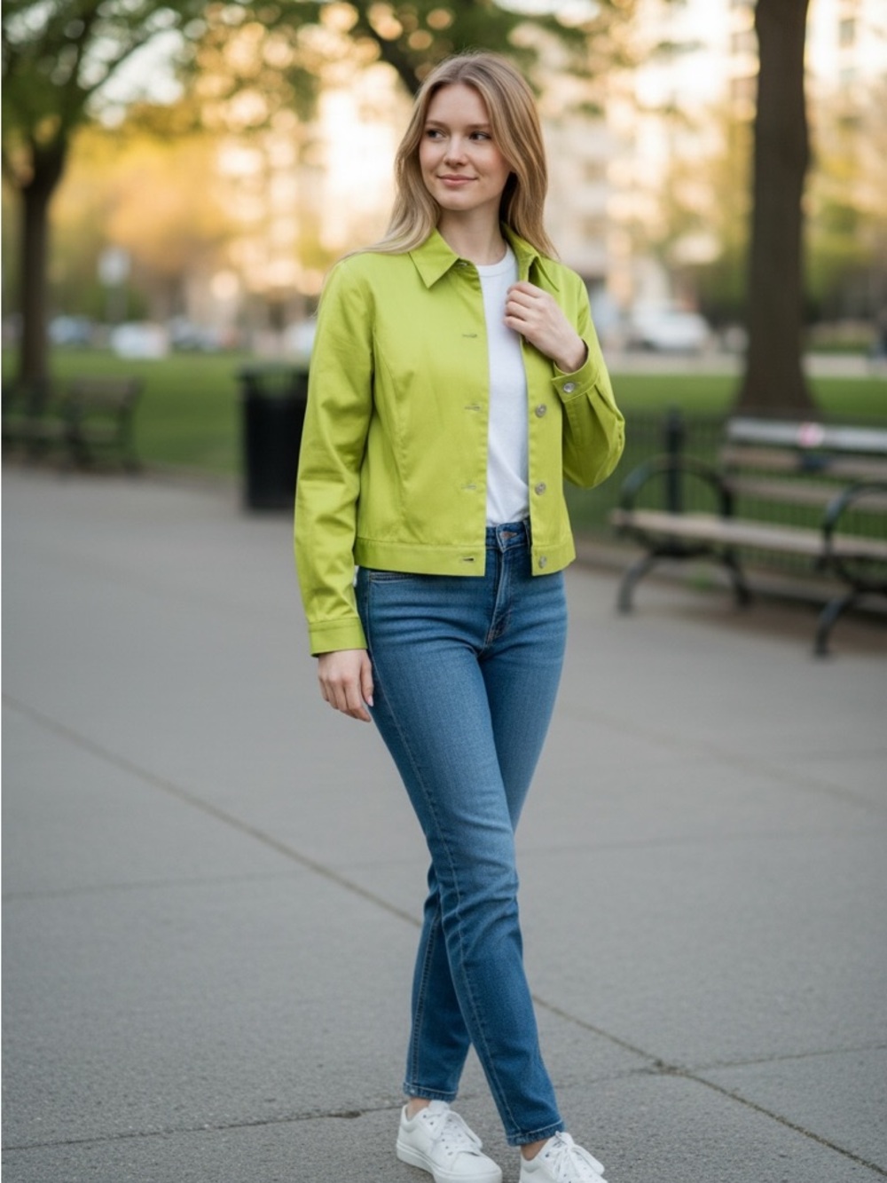 Worthington Chartreuse Women's Blazer